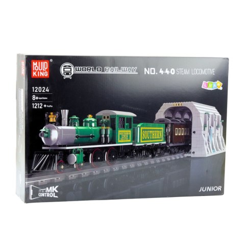 LEAN Toys Klocki Konstrukcyjne Pociąg Parowy Zdalnie Sterowany RC Zielony 1212 el.