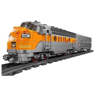LEAN Toys Klocki Konstrukcyjne Pociąg Szaro-Żółty Zdalnie Sterowany RC 1751 el.