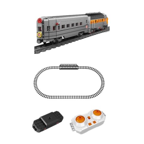 LEAN Toys Klocki Konstrukcyjne Pociąg Szaro-Żółty Zdalnie Sterowany RC 1751 el.