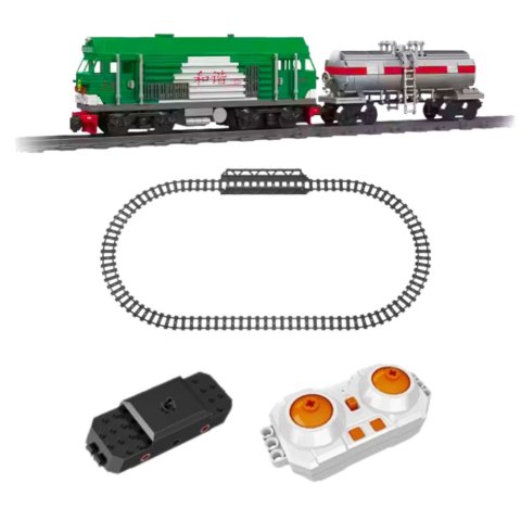 LEAN Toys Klocki Konstrukcyjne Pociąg z Cysterną Zdalnie Sterowany RC 1090 el.