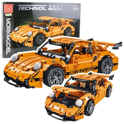 LEAN Toys Klocki Konstrukcyjne Samochód GT Racing Pomarańczowy 1:14 1268 el.