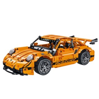 LEAN Toys Klocki Konstrukcyjne Samochód GT Racing Pomarańczowy 1:14 1268 el.