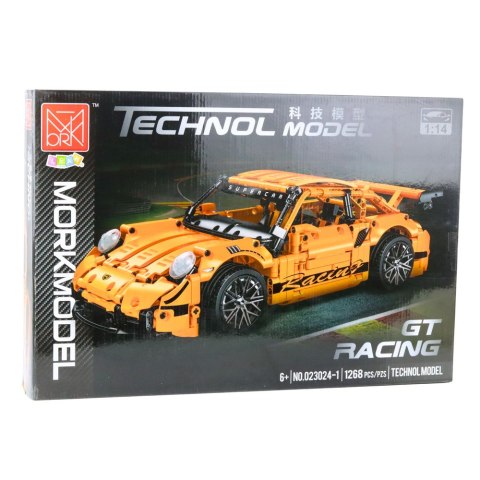 LEAN Toys Klocki Konstrukcyjne Samochód GT Racing Pomarańczowy 1:14 1268 el.