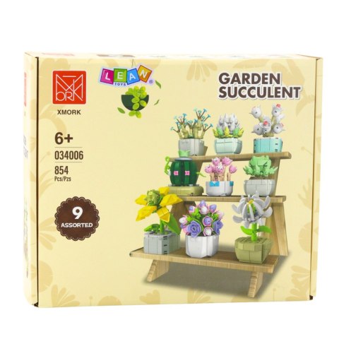 LEAN Toys Klocki Konstrukcyjne Zestaw Kwiaty W Doniczkach 9szt. 854 el.