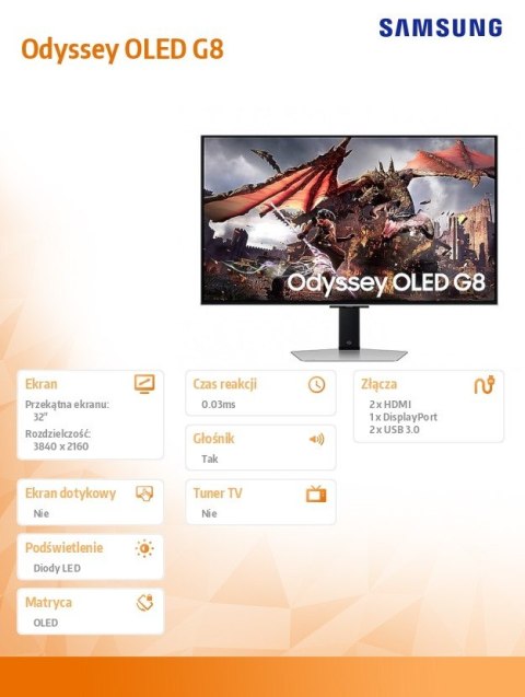 Monitor 32 cale LS32DG802SUXDU Samsung Monitor 32 cale LS32DG802SUXDU Samsung