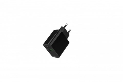 Ładowarka PowerDelivery USB-A USB-C 20W Czarna Gembird