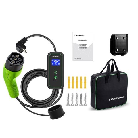Mobilna ładowarka do samochodów EV 2 w 1 typ2 | 3.5kW | 230V Qoltec Mobilna ładowarka do samochodów EV 2 w 1 typ2 | 3.5kW | 230V Qoltec