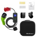 Mobilna ładowarka do samochodu elektrycznego EV z regulacją 2w1 Typ2 | 11kW | CEE 5 PIN | LCD | 3 fazy | Przenona | Wallbox | 5 Qoltec