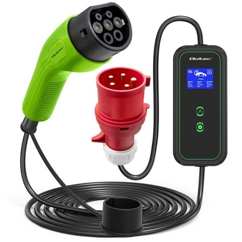 Mobilna ładowarka do samochodu elektrycznego EV z regulacją 2w1 Typ2 | 11kW | CEE 5 PIN | WiFi | LCD | 3 fazy | Przenona | Wall Qoltec Mobilna ładowarka do samochodu elektrycznego EV z regulacją 2w1 Typ2 | 11kW | CEE 5 PIN | WiFi | LCD | 3 fazy | Przenona | Wall Qoltec