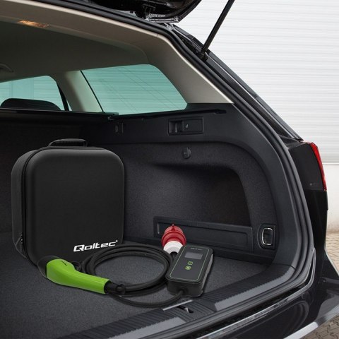 Mobilna ładowarka do samochodu elektrycznego EV z regulacją 2w1 Typ2 | 11kW | CEE 5 PIN | WiFi | LCD | 3 fazy | Przenona | Wall Qoltec Mobilna ładowarka do samochodu elektrycznego EV z regulacją 2w1 Typ2 | 11kW | CEE 5 PIN | WiFi | LCD | 3 fazy | Przenona | Wall Qoltec