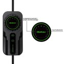 Mobilna ładowarka do samochodu elektrycznego EV z regulacją 2w1 Typ2 | Schuko | 3.5kW | 230V | LCD | Przenośna | Wallbox | 5m Qoltec