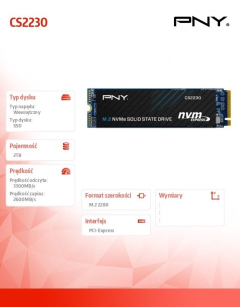 Dysk SSD 2TB M.2 2280 CS2230 PNY