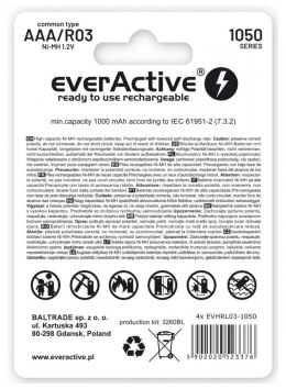 Akumulatory R03/AAA 550 mAH blister 4 szt. Infinity Line technologia ready to use EverActive