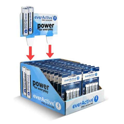 Baterie LR03/AAA pro alkaline display handlowy 96 szt. EverActive Baterie LR03/AAA pro alkaline display handlowy 96 szt. EverActive