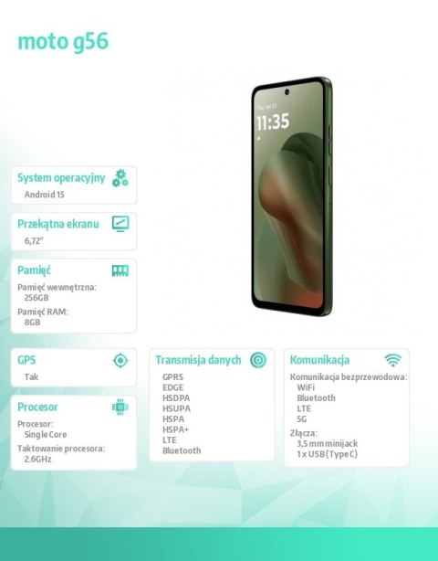 Smartfon moto g56 G5 8/256, Dill-green Motorola Smartfon moto g56 G5 8/256, Dill-green Motorola