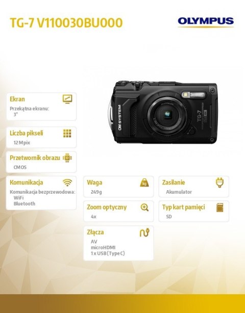 Aparat TG-7 czarny Olympus