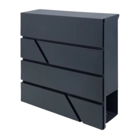 LEAN Duża Skrzynka Pocztowa Na Listy Gazety Antracytowa 37x37x11 cm LEAN Duża Skrzynka Pocztowa Na Listy Gazety Antracytowa 37x37x11 cm