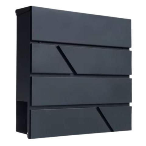 LEAN Duża Skrzynka Pocztowa Na Listy Gazety Antracytowa 37x37x11 cm LEAN Duża Skrzynka Pocztowa Na Listy Gazety Antracytowa 37x37x11 cm
