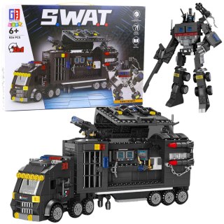 LEAN Toys Klocki Konstrukcyjne 8w1 Pojazd SWAT Policja Robot 826 el.