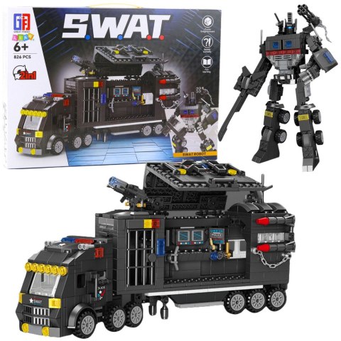 LEAN Toys Klocki Konstrukcyjne 8w1 Pojazd SWAT Policja Robot 826 el.