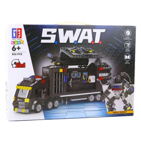 LEAN Toys Klocki Konstrukcyjne 8w1 Pojazd SWAT Policja Robot 826 el.