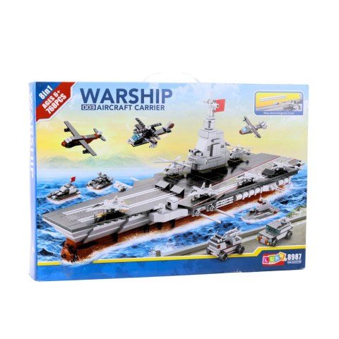 LEAN Toys Klocki Konstrukcyjne Lotniskowiec Z Samolotami 768 el.