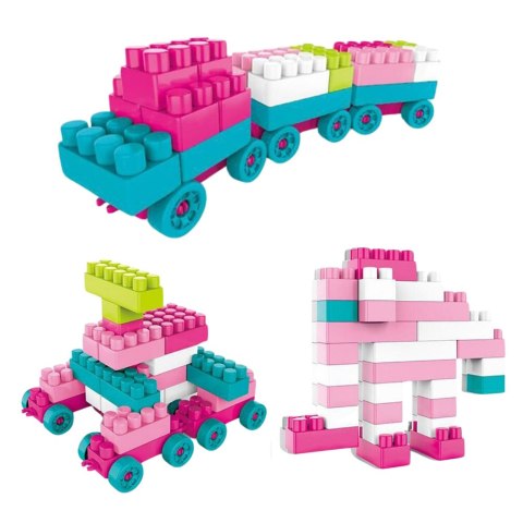 LEAN Toys Klocki Konstrukcyjne Przestrzenne Pastelowe Różowe 150 el.