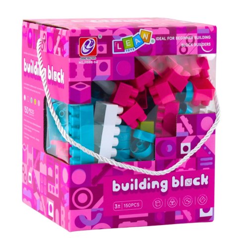 LEAN Toys Klocki Konstrukcyjne Przestrzenne Pastelowe Różowe 150 el.