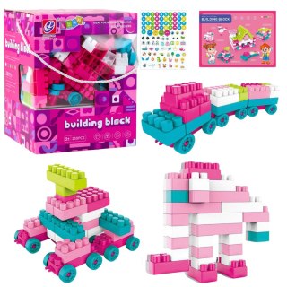 LEAN Toys Klocki Konstrukcyjne Przestrzenne Pastelowe Różowe 230 el.