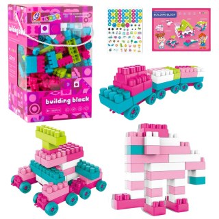 LEAN Toys Klocki Konstrukcyjne Przestrzenne Pastelowe Różowe 360 el.