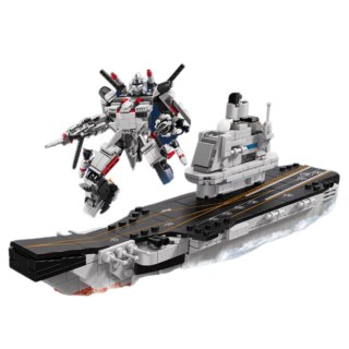 LEAN Toys Klocki Konstrukcyjne Statek Lotniskowiec Robot 2w1 737 el.