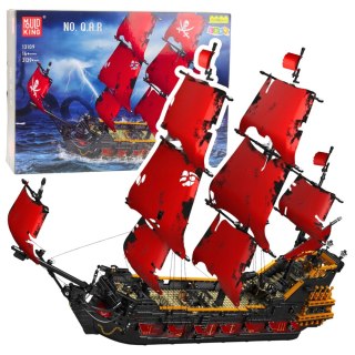 LEAN Toys Klocki Konstrukcyjne Statek Piracki Czerwone Żagle 3139 el.