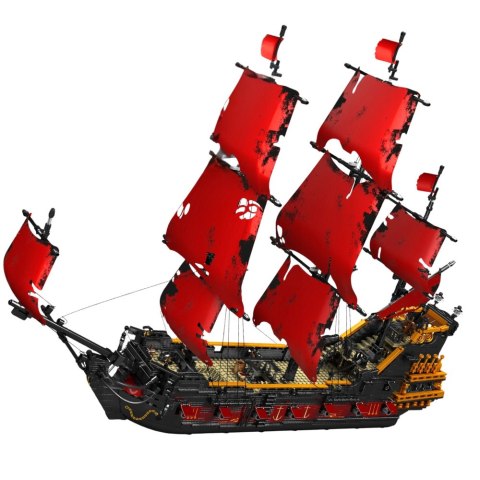 LEAN Toys Klocki Konstrukcyjne Statek Piracki Czerwone Żagle 3139 el.