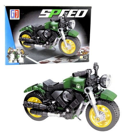 LEAN Toys Klocki Konstrukcyjne Motor Motocykl Robot 2w1 217-222 el. Mix