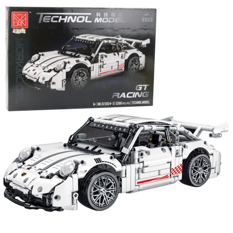 LEAN Toys Klocki Konstrukcyjne Samochód GT Racing Biały 1:14 1268 el.
