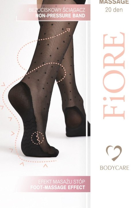Podkolanówki Model Dots Massage 20 Den Black - Fiore Podkolanówki Model Dots Massage 20 Den Black - Fiore