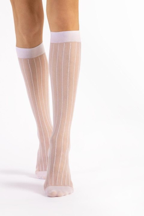 Podkolanówki Model Linea 15 Den White - Fiore Podkolanówki Model Linea 15 Den White - Fiore
