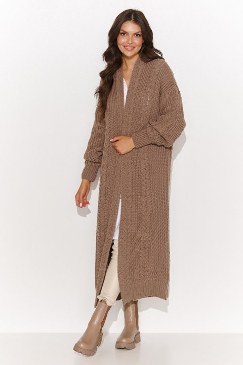 Sweter Kardigan Model NU_S91 Cappuccino - Numinou Sweter Kardigan Model NU_S91 Cappuccino - Numinou
