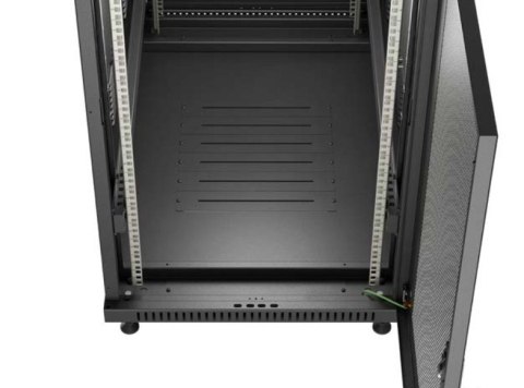 Szafa instalacyjna rack stojąca 19" 22U 600x1000 czarna drzwi perforowane ( flat pack)