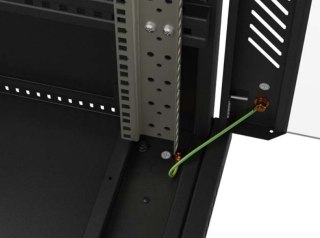 Szafa instalacyjna rack stojąca 19" 22U 600x1200 czarna drzwi perforowane (flat pack)