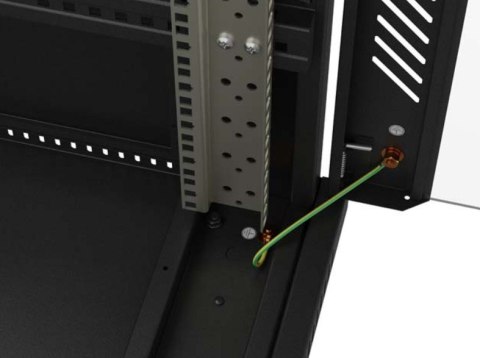 Szafa instalacyjna rack stojąca 19" 22U 600x1200 czarna drzwi perforowane (flat pack) Lanberg