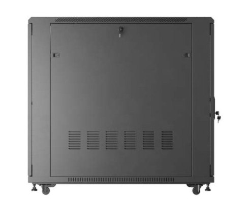 Szafa instalacyjna rack stojąca 19" 22U 600x1200 czarna drzwi perforowane (flat pack) Lanberg