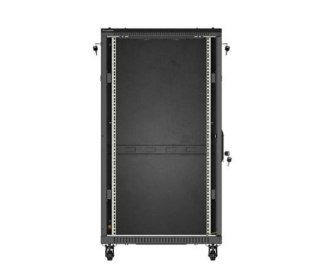 Szafa instalacyjna rack stojąca 19" 22U 600x1200 czarna drzwi przeszklone (flat pack)