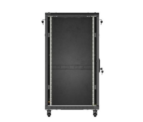 Szafa instalacyjna rack stojąca 19" 22U 600x1200 czarna drzwi przeszklone (flat pack) Lanberg