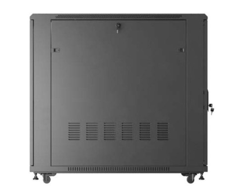 Szafa instalacyjna rack stojąca 19" 22U 600x1200 czarna drzwi przeszklone (flat pack) Lanberg