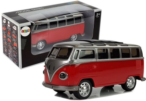 LEAN Toys Autobus Resorak z Napędem Frykcyjnym Na Baterie Światła Dźwięki Czerwony