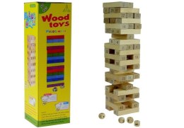 LEAN Toys Gra Zręcznościowa Wieża Drewniana 48 Klocków