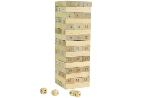 LEAN Toys Gra Zręcznościowa Wieża Drewniana 48 Klocków LEAN Toys Gra Zręcznościowa Wieża Drewniana 48 Klocków