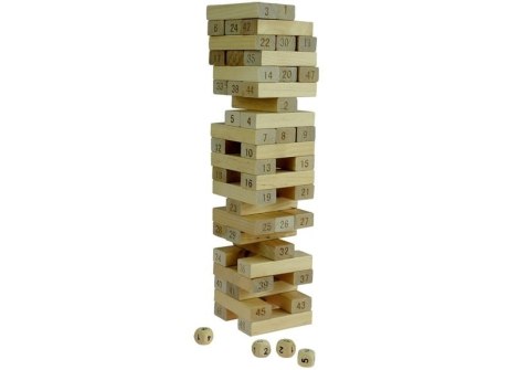 LEAN Toys Gra Zręcznościowa Wieża Drewniana 48 Klocków LEAN Toys Gra Zręcznościowa Wieża Drewniana 48 Klocków