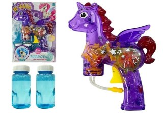 LEAN Toys Pistolet do baniek mydlanych jednorożec fioletowy